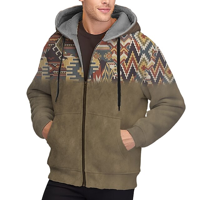 Men's Fleece Jacket Full Zip Hoodie Fleece Hoodie Sherpa Jacket Denim ...