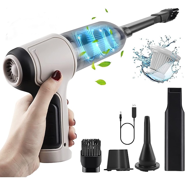  3-in-1 Handheld Vacuum Cleaner Battery, Wireless Mini Handheld Vacuum Cleaner, Portable Car Vacuum Cleaner Wet and Dry with Washable Filter, Powerful Handheld Vacuum Cleaner for Car, Office