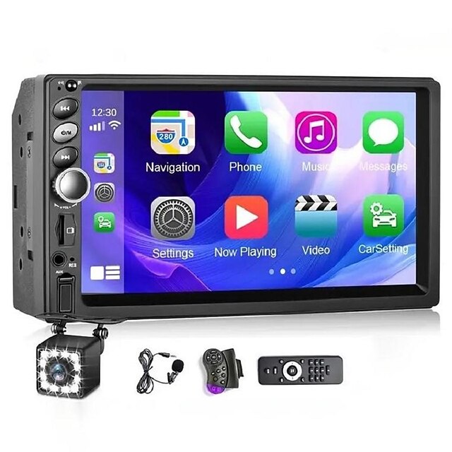 Double Din Car Stereo Radio 7'' Touch Screen Carplay& For Android Auto Car Multimedia Player With BT FM Radio ReceiverRear View Camera 15