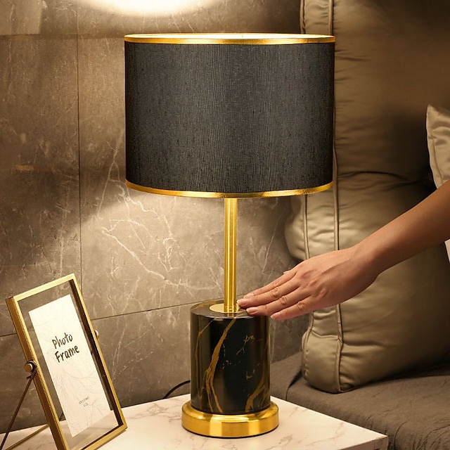  Настольная лампа для спальни, прикроватная лампа, мраморная винтажная сенсорная лампа, настольная лампа с ручным сенсорным датчиком, 85-265 В