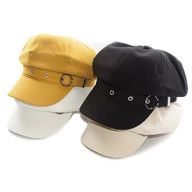 Classic Newsboy Cap Solid Color Elegant Beret Hats Vintage British Style Hat Octagonal Berets For Women Girls 7