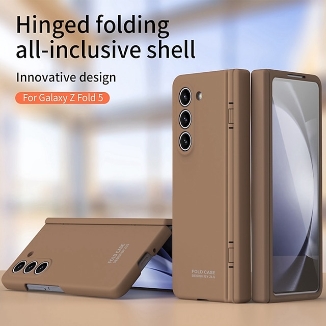  telefon Ügy Kompatibilitás Samsung Galaxy Z Fold 5 Z Fold 4 Fekete tok és Képernyővédő Teljes testvédő Vezeték nélküli töltés támogatása Tömör szín PC