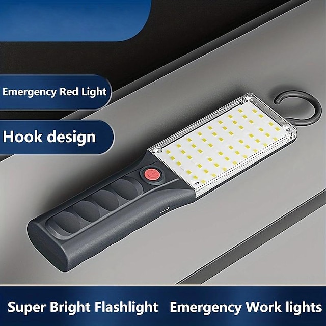  LED Work Light, Super Bright LED COB Flashlight, Rechargeable Work Light With Hook For Outdoor Emergency Night Repairing Working Lighting