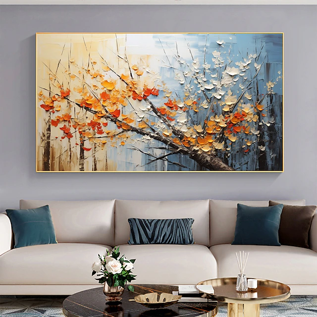 Handmade Oil Painting Canvas Wall Art Decor Original Flowering tree Home Decor With Stretched FrameWithout Inner Frame Painting 13