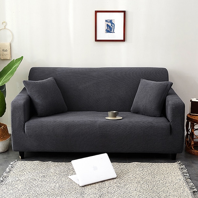  joustava sohva istuintyynynpäällinen jacquard-slipcover joustava sohva nojatuoli loveseat 4 tai 3 istuttava oranssi tavallinen kiinteä pehmeä kestävä pestävä