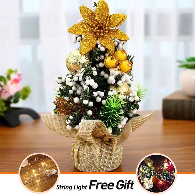 LED 20cm Mini Christmas Tree Ornaments Table Ornaments Small Tree for