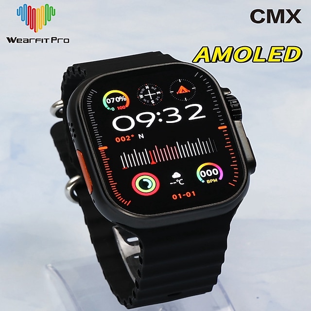  CX-ULTRA-2 Smart Watch 2.13 inch Smartwatch Fitness Running Watch Bluetooth Pedometer Call Reminder Sleep Tracker Compatible with Android iOS Women Men Long Standby Hands-Free Calls Waterproof IP 67