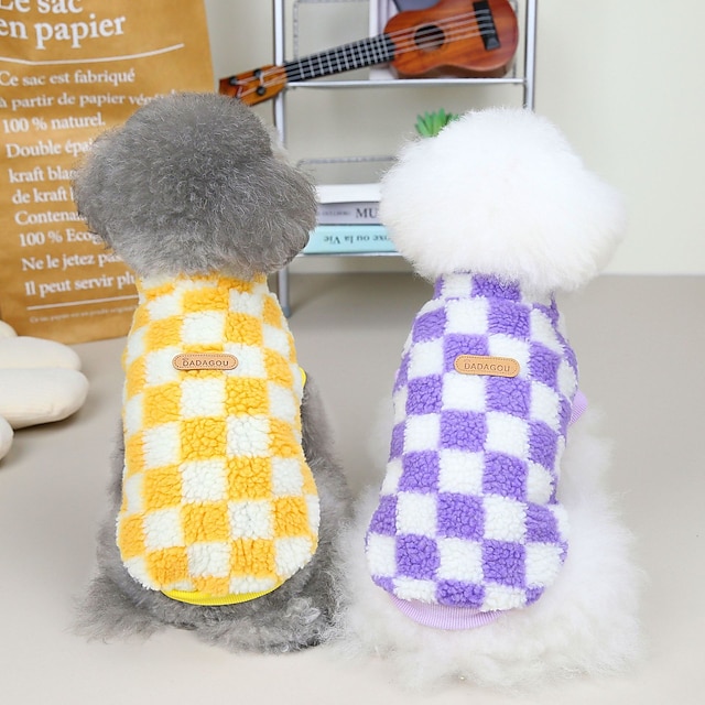  japani ja etelä-korea syksyn ja talven lemmikkivaatteet ruudullinen kaksijalkainen fleece koiran vaatteet bixiong nalle lemmikkieläinten vaatteet