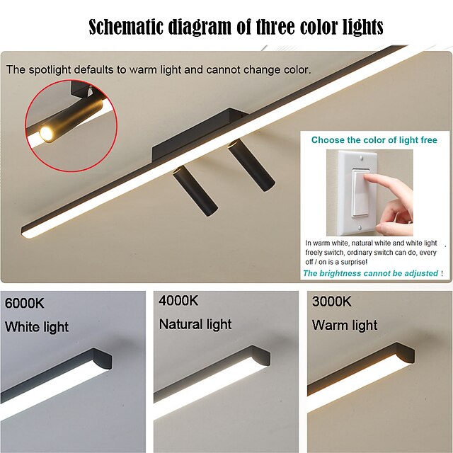 Ceiling Light with Rotating Spotlight Modern Minimalist Silicone