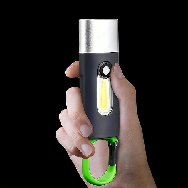  Linterna con llavero recargable por USB portátil: perfecta para acampar, pescar y hacer caminatas & aventuras al aire libre