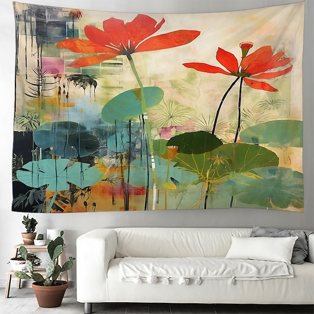  Watercolor Flower Hanging Tapestry Wall Art Large Tapestry Mural Decor Photograph Backdrop Blanket Curtain Home Bedroom Living Room Decoration