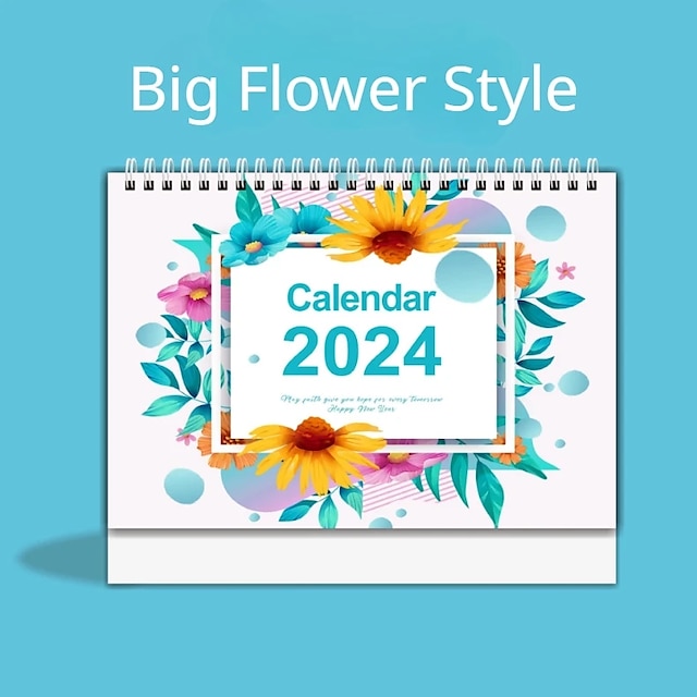  Calendário 2024 criativo calendário de desktop simplificado bobina de contagem regressiva de 365 dias u. S. calendário de feriados calendário do advento agenda do bloco de notas