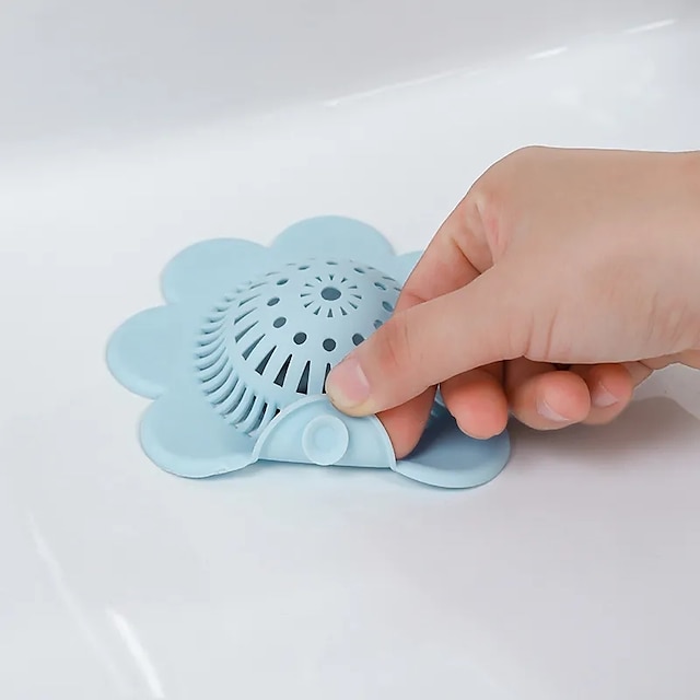  Filtre à cheveux en silicone, filtre anti-blocage pour évier, baignoire, douche, couvercle de vidange de sol, attrape-cheveux, accessoires de cuisine et de salle de bains