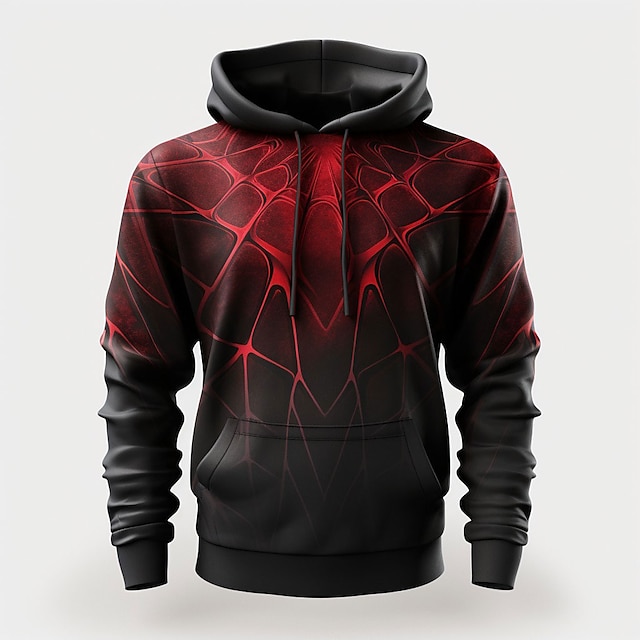  Herre Grafisk Edderkopper Hattetrøje Hættetrøjer Sweatshirt Hattetrøje Langærmet Sweatshirt med hætte Hætte Mode 3D-udskrivning Sport & Udendørs Ferie Ferierejse Sort Grå Sort Trykt mønster Frontlomme