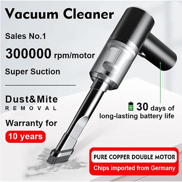  Car Vacuum Cleaner Household Portable High Power Wireless Vacuum Cleaner Mini Car Strong Suction Handheld Vacuum Cleaner