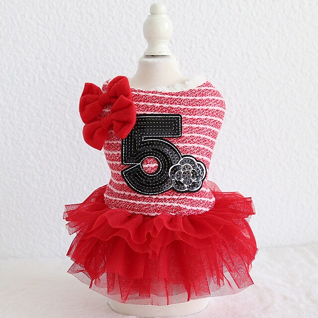  Perros Gatos Vestidos Moda Fiesta Invierno Suave Lavable Cómodo Exterior Cumpleaños Ropa para perros for Bichón Frisé Caniche Pomerania Animal doméstico del bebé Mariposa