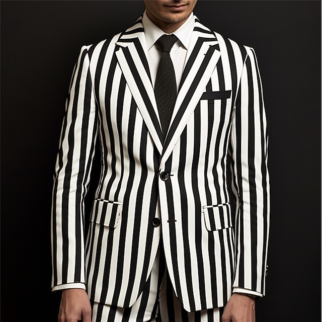  Derby du Kentucky Homme Rayure manche longue Col Rabattu Affaires Travail Tenue de travail Sortir Boutons Imprimé Multi-poches