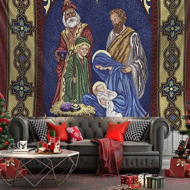  joulu jeesus syntymä roikkuu kuvakudos vintage seinä taide joulu iso kuvakudos seinämaalaus sisustus valokuva tausta peitto verho koti makuuhuone olohuone sisustus