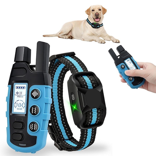  Collare di addestramento per cani da compagnia con telecomando, senza shock, da 3.300 piedi, ricaricabile, ipx7, impermeabile, con vibrazione e segnale acustico, per addestratore di cani umani