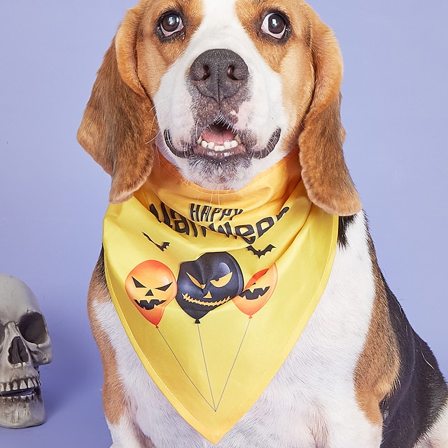  Prodotti per cani Prodotti per gatti Bandana per cani Accessori per bavaglini a triangolo Di tendenza Divertente Traspirante Morbido Lavabile Comodo Feste Halloween Da letto Casual / quotidiano