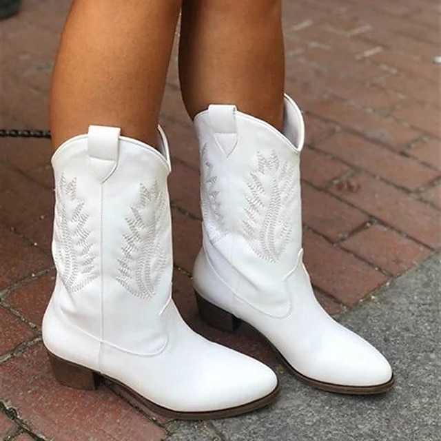 Women's Boots Cowboy Boots Plus Size Cowgirl Boots Outdoor Daily Floral