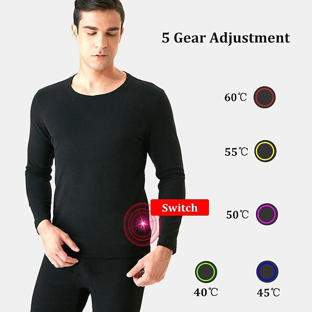 24 Areas Winter Self Heated Underwear Men Heating Jacket Suit Phone APP  Control Temperature USB Thermal Vest Clothing 2024 - US $110.49