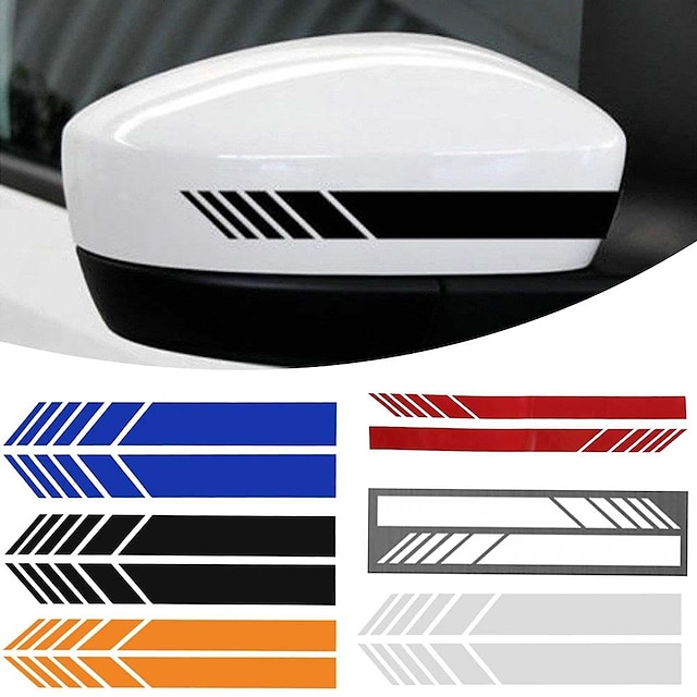  2 pair  Car Rear View Side Mirror Body Stripe Vinyl Sticker Decal DIY Graphic