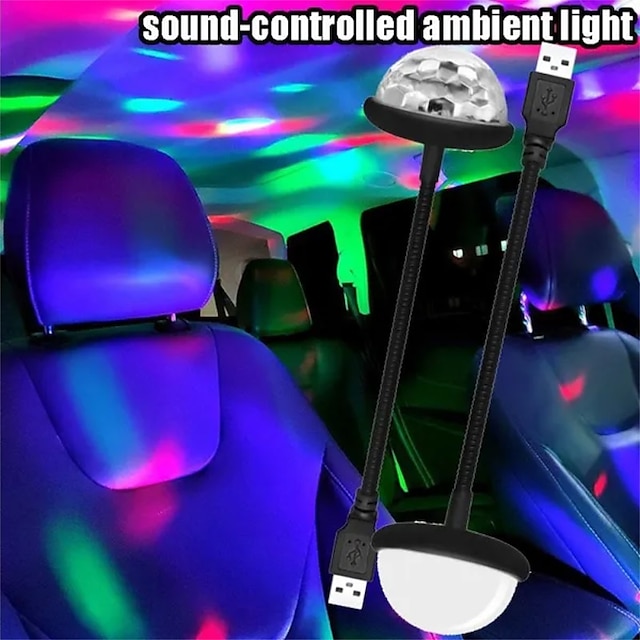  1 قطع سيارة LED أضواء الداخلية أضواء الديكور الغلاف الجوي / الأضواء المحيطة لمبات الضوء والتوصيل والتشغيل التحكم الصوتي من أجل