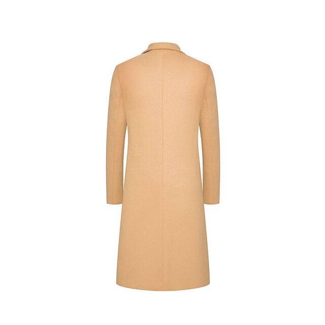 Men's X-Long Trench Coat Single Breasted Loose Fit Polyester Overcoat Outerwear main image 1