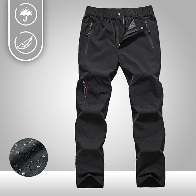 Women's Hiking Pants Trousers Summer Outdoor Quick Dry Multi Pockets Lightweight Stretchy Pants / Trousers Bottoms Elastic Waist Zipper Pocket Navy Black Spandex Hunting Fishing Climbing M L XL XXL 24