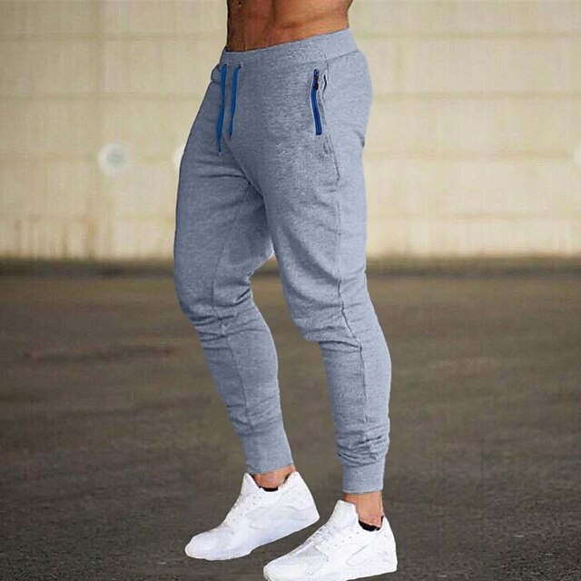  Homens Calças Esportivas Corredores Corredor Bolsos Tecido Conforto Respirável Ao ar livre Diário Para Noite Moda Casual Preto Cinza Claro
