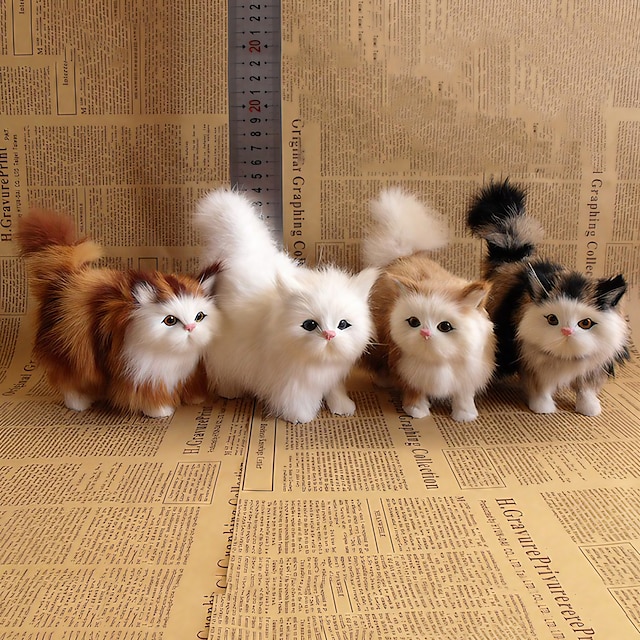  Imitação de gato imitação de gato conjunto de quatro gatos conjunto de cinco gatos cross border produto imitação de gato animal gato flor gato decoração presente