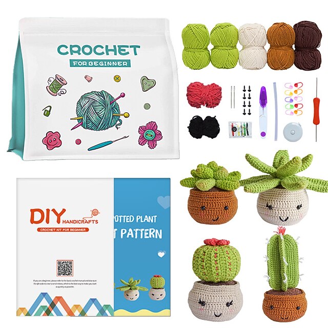 Beginner Crochet Kit for Adults,4pcs/set Beginner Crochet Learn to