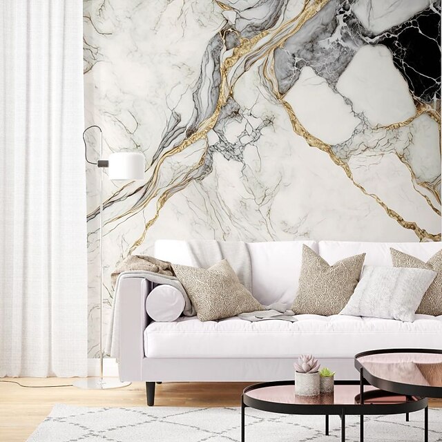 Autocollant Mural 3D Effet Marbre M7866 Romy - Décor Amovible Et Repositionnable, Neuf