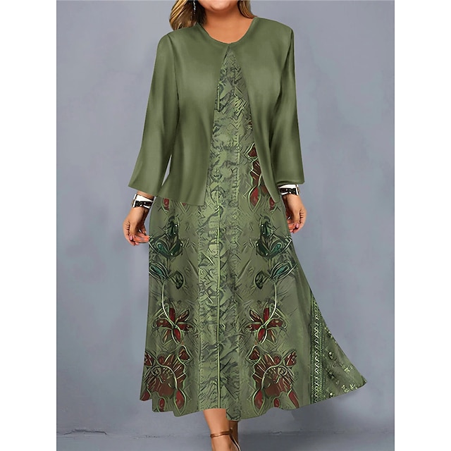 Plus Size Midi Press Set for Women Long Sleeve Turkey Ubuy