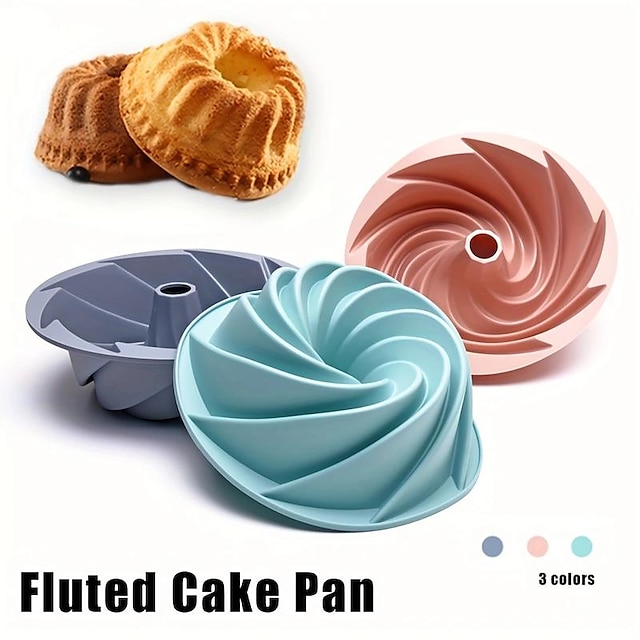  Bake Delicious Cakes, Pudding, Breads & More With This European Grade Silicone Fluted Cake Pan
