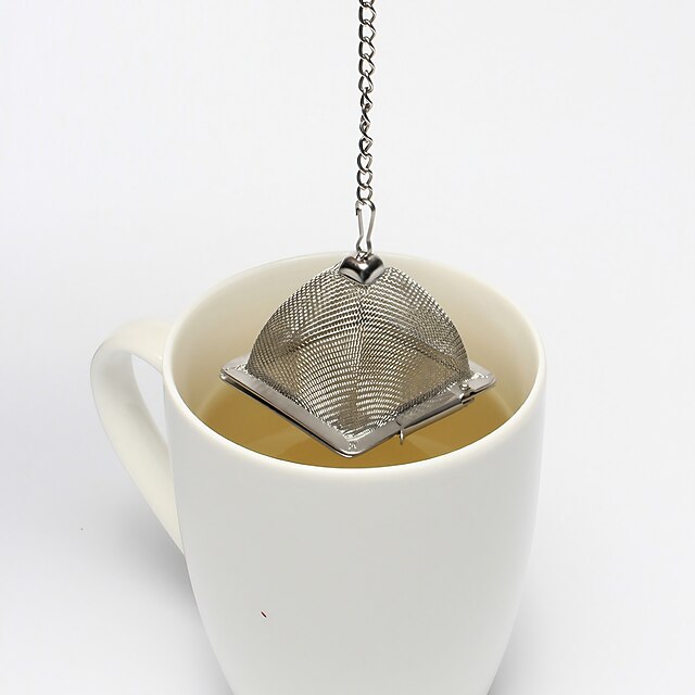  piramis alakú teaszűrő kreatív konyhai kütyü rozsdamentes acél háromszög szűrő 1db