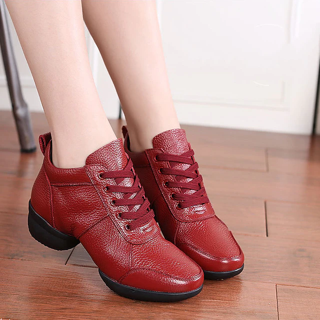 Women's Latin Dance Shoes Practice Trainning Dance Shoes Line Dance Performance Indoor ChaCha Comfort Shoes Split Sole Thick Heel Pearl White Bright Black Black 10