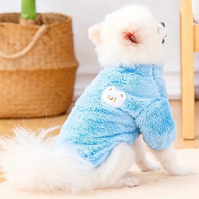  מעיל קטיפה בצבע סוכריות בגדי כלב לחיות מחמד טדי כלב קטן bixiong צ'יוואווה חתול סתיו וחורף