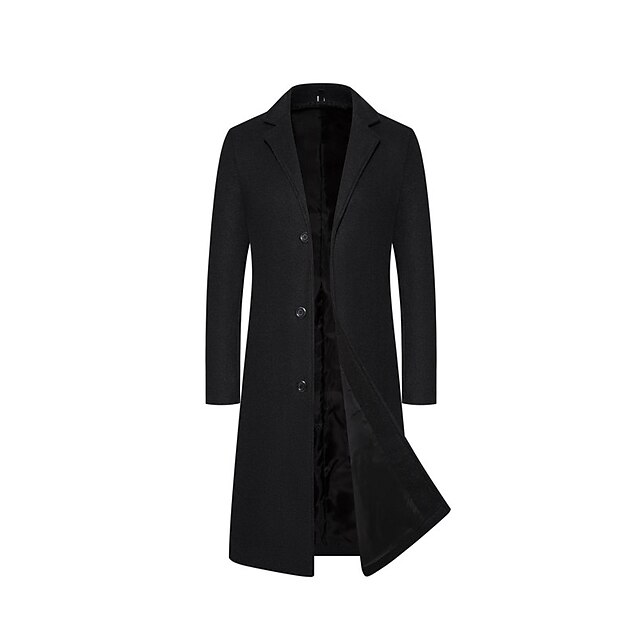  Hombre Abrigo de invierno Sobretodo Gabardina Exterior Ropa Cotidiana Otoño invierno Poliéster Mantiene abrigado Resistente al Viento Ropa de calle Ropa Moda Ropa de calle Plano Diseño Botonadura