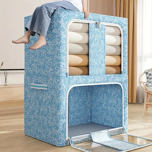  Durchsichtige Aufbewahrungsbox mit großem Fassungsvermögen, faltbarer Packwürfel für Decken, Bettdecken, Steppdecken, tragbarer Aufbewahrungskorb für den Umzug des Schlafzimmers