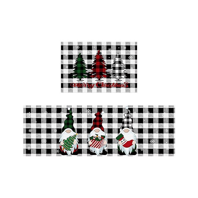 Christmas Kitchen Mat Two Piece Set Kitchen Carpet Holiday Celebration  Christmas Decoration Door Floor Mat Entry Foot Mat,for Occupational And  School And Hotel Use - Temu