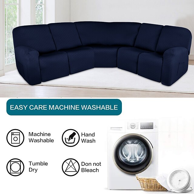Waterproof L Shape Sectional Reclining Couch Covers Corner Sofa Stretch