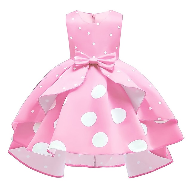  Dziewczyny ' 3D Geometryczny Sukienka na imprezę Różowy Bez rękawów Druk 3D Lato Wiosna Jesień Impreza Specjalne okazje Urodziny Elegancja Księżniczka Piękny Dzieci 3-12 lat Sukienka na imprez