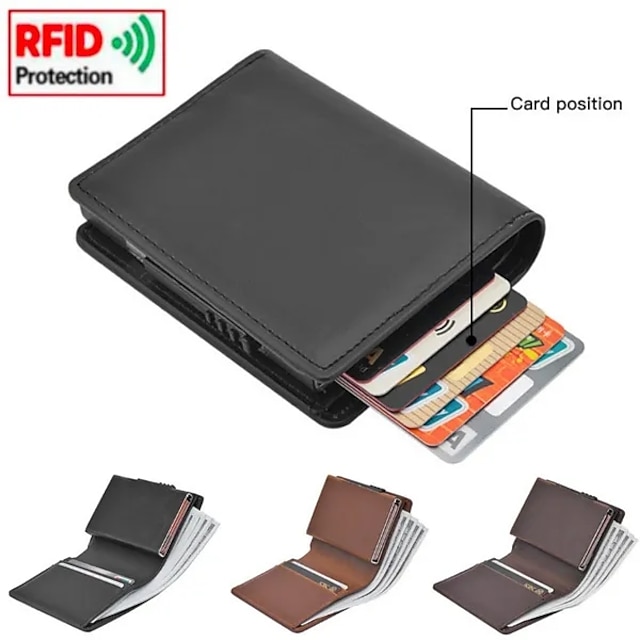 באיכות מעולה ארנק זכר חכם קצר עור rfid ארנק גברים לגברים מחזיק כרטיסים נגד גניבה כרטיס כיס ארנק מטבעות קטן