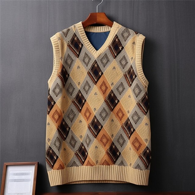 Herren Pullunder Ärmellos - Vintage Strickweste Casual & Business