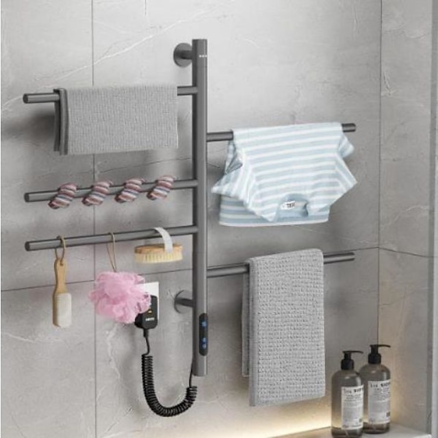  elektrische handdoekverwarmers radiator, wandmontage & vrijstaand verwarmd handdoekenrek, 304 roestvrij staal verwarmd handdoekenrek voor badkamer