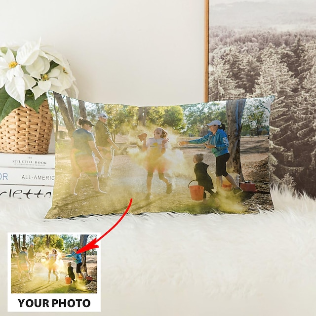  Customized Lumbar Pillow Cover Add your Image Personalized Photo Design Picture Fashion Casual Pillowcase Cushion Cover 1pc Personalized Valentine Gift Custom Made