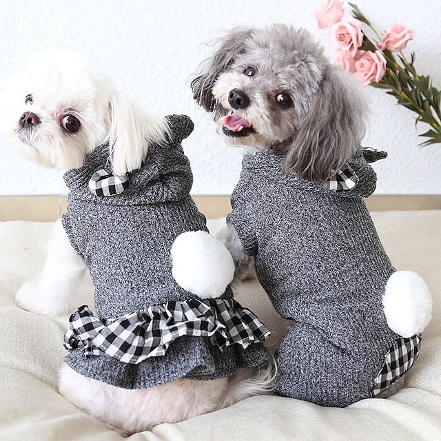  Cane Gatto Vestito Gonna Moda Carino Inverno Morbido Lavabile Confortevole All'aperto Casual Quotidiano Abbigliamento per Cani for Bichon Frisé Barboncino Volpino di Pomerania Cucciolo Papillon