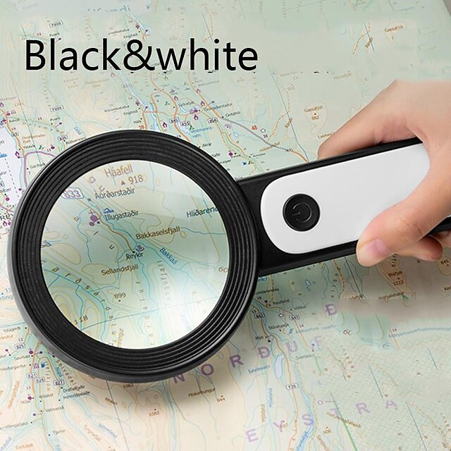 30X Handheld Reading Magnifying Glass Illuminated Magnifier Microscope ...